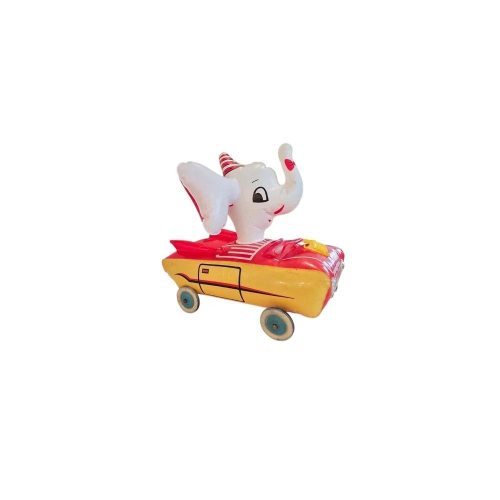 Rare Made In Japan Blow Up Car Elephant‎ CADILLAC Rare Pull Toy